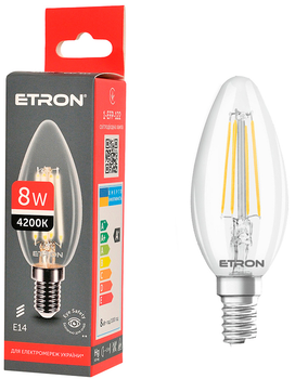 Світлодіодна лампа ETRON C37 E14 8W 4200K 1-EFP-122
