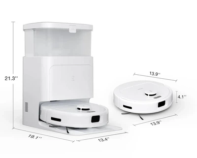 Робот-пилосос Ecovacs DEEBOT N30 Pro зі станцією самоочищення, сухе та вологе прибирання, 10000 Па, LiDAR-навігація (4B21F680E345)