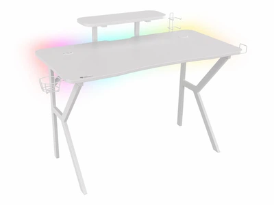 Геймерский стол GENESIS Holm 320 RGB, Wireless Charger, USB 3.0 Hub White