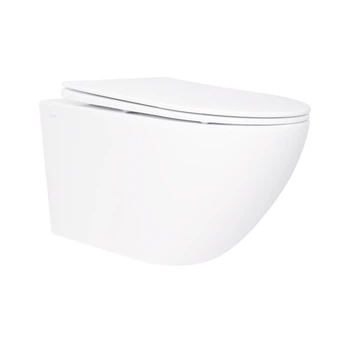 Підвісний унатаз Qtap Jay безобідковий з сідінням Soft-close QT07335176W