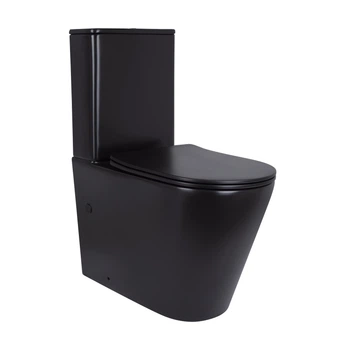 Унітаз підлоговий Qtap Scorpio Ultra Quiet безобідковий з сидінням Soft-close MATT BLACK QT14226088AMB