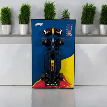 Арт Держатель Рамка на Стену 80x50 см. для Фирменного Конструктора Technic F1 Oracle Red Bull Racing RB20 (42206) Ред Булл Формула 1 Сезон 2024 - Type-С
