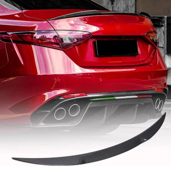 Спойлер на задний багажник Карбон (сухой) для Alfa Romeo Giulia 2016-2022 гг