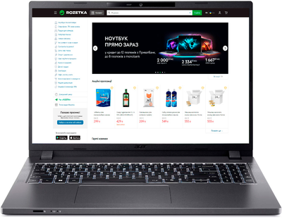 Ноутбук Acer TravelMate P2 16 TMP216-41-TCO-R3YD (NX.BB2EU.00F) Steel Gray