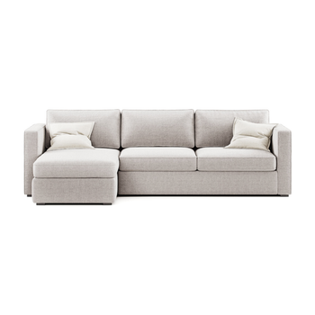 М'який кутовий диван розкладний зі спальним місцем MeBelle VINCE-CORNER 240x150 у вітальню, бежевий велюр