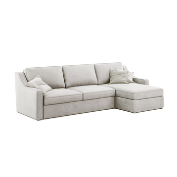 Большой угловой диван раскладной со спальным местом MeBelle ISSA-CORNER 280x150 для спальни, серый велюр
