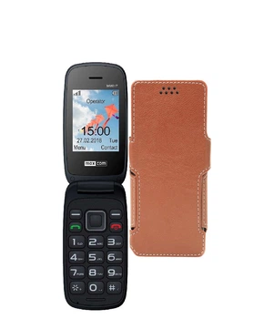 Чохол-книжка з екошкіри для телефону Maxcom MM817 Коричневий