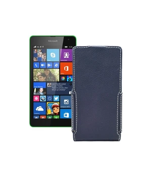 Чохол-флип з екошкіри для телефону Microsoft Lumia 535 Чорний глянець
