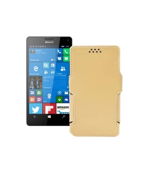Чохол-книжка з екошкіри для телефону Microsoft Lumia 950 XL Бежевий