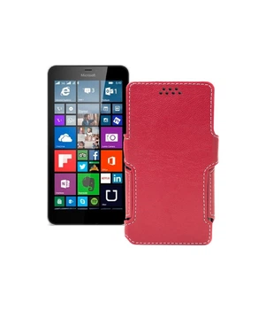 Чохол-книжка з екошкіри для телефону Microsoft Lumia 640 XL Червоний