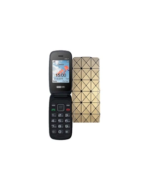 Чохол-флип з екошкіри для телефону Maxcom MM817 Золотий ромб