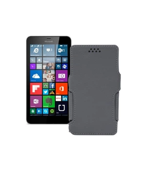 Чохол-книжка з екошкіри для телефону Microsoft Lumia 640 XL Сірий
