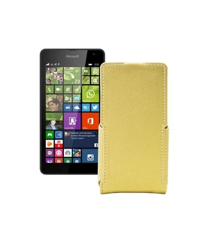 Чохол-флип з екошкіри для телефону Microsoft Lumia 540 Золотий