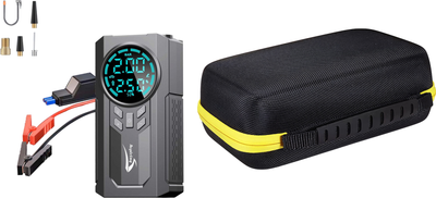 Набір Пускозарядний пристрій Aspiring Jump 2 Power bank 3-в-1 з компресором (JM8000PI) + Чохол (твердий футляр) RCS для зберігання аксесуарів/дротів/Powerbank Baseus (універсальний чохол) (RCS0003)