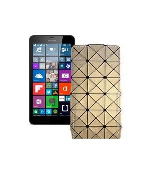 Чохол-флип з екошкіри для телефону Microsoft Lumia 640 XL Золотий ромб
