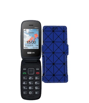 Чохол-книжка з екошкіри для телефону Maxcom MM817 Синій ромб