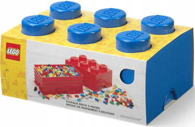 Контейнер в форме блока LEGO Storage Brick 6 голубой (40000801) (5711938247188)