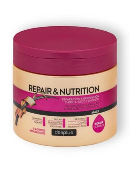 Маска Deliplus Repair & Nutrition з 8 компонентами для живлення і відновлення сухого та пошкодженого волосся 400 мл