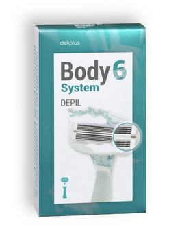 Станок для гоління Deliplus Body 6 System Depil з подвійною смужкою змащення та 6 лезами