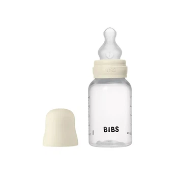 Пляшечка для годування BIBS Bottle Round Silicone 150ml Slow Flow, Ivory