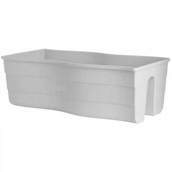 Горшок балконный на перила Form-Plastic Волна с кронштейнами 22 л 29 х 20 х 60 см, Цвет Белый
