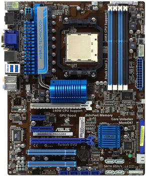 Материнская плата Socket AM3+ ASUS M4A89GTD PRO/USB3 SLI / SATA3 / USB 3.0 /HDMI ( sAM3+/AM3, DDR3, AMD 890GX ) Б/У