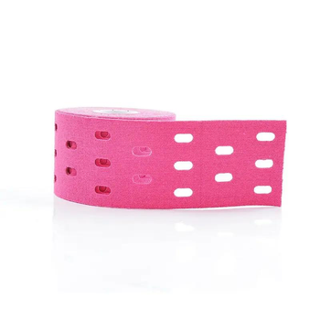 Тейп Кінезіо 5 см перфарований, кінезіологічна стрічка Kinesiology Tape Sportstape Sport & Therapy, 5 см, рожевий перфарований