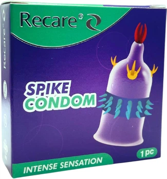 Презерватив Recare Spike Violet з шипами та вусиками 1 шт (ROZ6501053563)