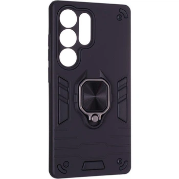 Чохол Fiji Defence Samsung Galaxy S25 Ultra (S938) захисний бампер з кільцем підставкою Black