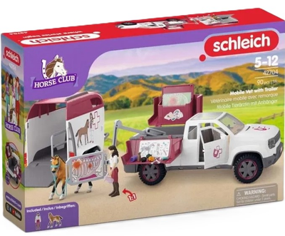 Zestaw do zabawy Schleich Horse Club Mobilna lecznica weterynaryjna dla koni z przyczepą 42704 (4069111000145) 