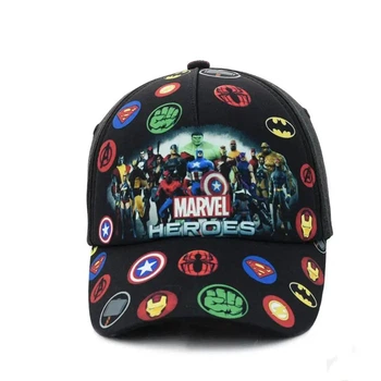 Детская кепка на липучках Супергерои Марвел (Marvel Superheroes) 52-55 см Черный