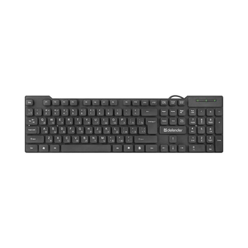 Клавіатура дротова Defender Element HB-190 USB Black (45190) стандартна ножнична розкладка 104+3дод. клавіш