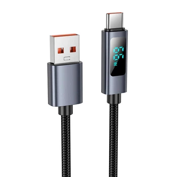 Кабель Hoco Type-C Favor 5A charging data cable with display X112 |1m, 5A| черный