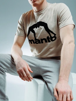 Футболка MANTO t-shirt VIBE 25 beige-black L