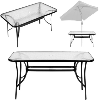 Stół ogrodowy z otworem na parasol 120 x 70 cm ModernHome by Multistore (5905817004836)