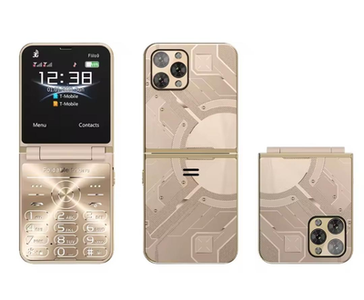 Кнопковий складний мобільний телефон SERVO Foldable Phone Flilo 9 2SIM gold