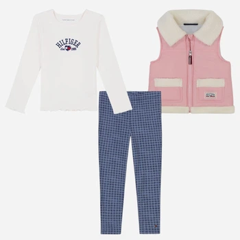 Дитячий комплект (жилет + лонгслів + легінси) для дівчинки Tommy Hilfiger 524727323 92 см Різнокольоровий (1159827751)