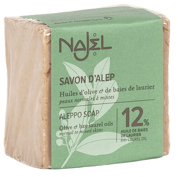 Алеппское мыло Najel c 12% лаврового масла, 100 г (3760061223684)