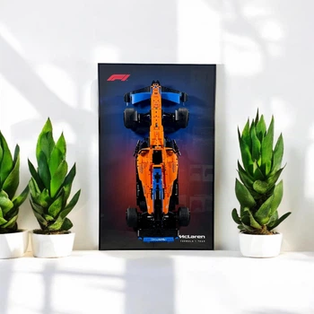 Арт Держатель на Стену Рамка 80x50 см. для Фирменного Конструктора Technic McLaren Formula 1 F1 (42141) / Гоночный автомобиль / Type-C