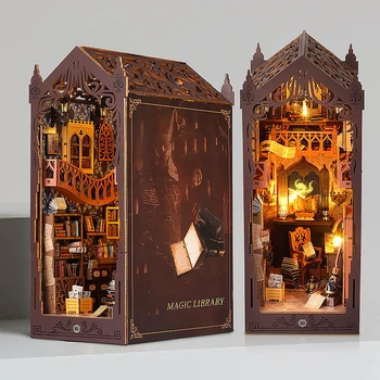 Бук нук бібліотека, нук бук хогварс магічна бібліотека, Book nook Magic Library Гаррі Поттер, румбокс книга, конструктор з дерева