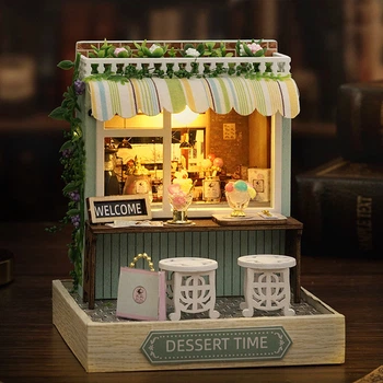 Румбокс десертна крамниця дерев'яний ляльковий будиночок Dessert Time, міні набір DIY Dollhouse roombox, рум бокс