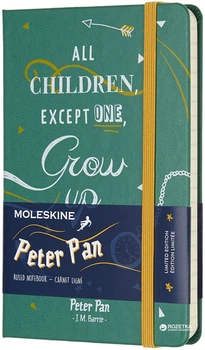 Записная книга Moleskine Peter Pan 9 х 14 см 192 страницы в линейку Зелёная (8055002855464)