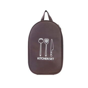 Кухонный органайзер для столовых приборов Kitchen set кухонная утварь сумка для пикника с посудой Коричневый