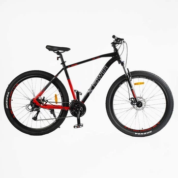Велосипед Спортивный 29 дюймов Corso X-POWER PW-198 оборудование Shimano алюминиевая рама 21 дюймов 24 скорость. Black and Red (165656)