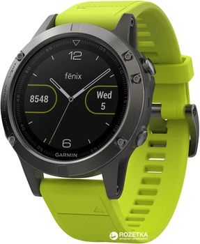 Спортивные часы Garmin Fenix 5 Slate Gray with Yellow Band (010-01688-02)