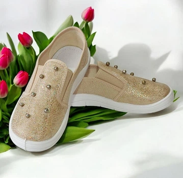 Слипоны ортопедические для девочки Waldi Вика Перлинки-2 30 (19см) золотые