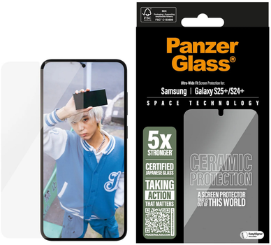 Захисне скло PanzerGlass Ceramic Screen Protector Ultra-Wide Fit для Samsung Galaxy S24+/S25+ (5715685017438)