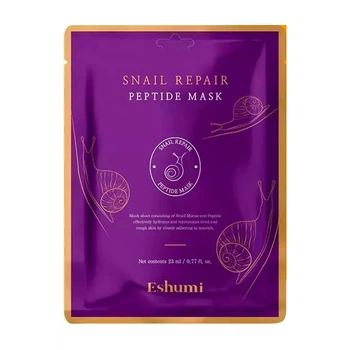 Маска тканевая Eshumi для лица Snail Repair Peptide с муцином улитки и пептидом