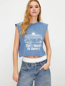 Топ жіночий Trendyol TWOSS23TS00122 XS Indigo (8683049432265)