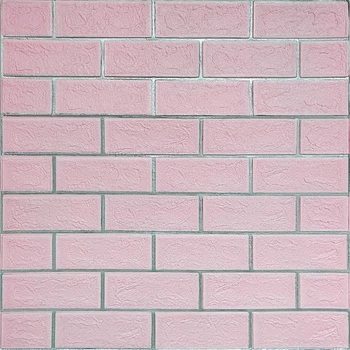 3D панель стінова самоклеюча Sticker Wall 70*70cm*5mm рожевий кирпич зі сріблом D (3DPanda-1501)